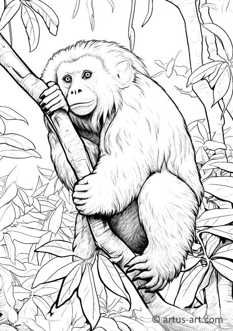 Página para colorir de macaco-uivador